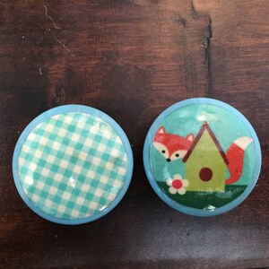 SET OF SIX, 1.5",Red fox,orange fox,cabinet knobs,dresser knobs,drawer pulls,fox knobs,forest animal knobs,gender neutral nursery,foxes