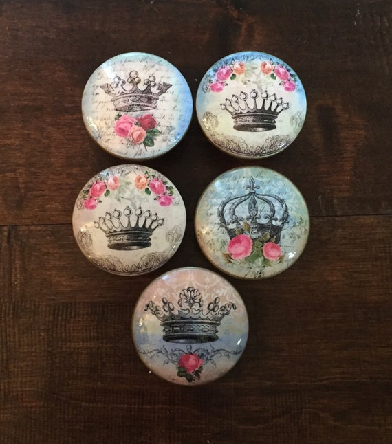 princess crown dresser knobs Gotham Decor Pink Princess Crown Ceramic Drawer Knob - Cabinet And Furniture Knobs