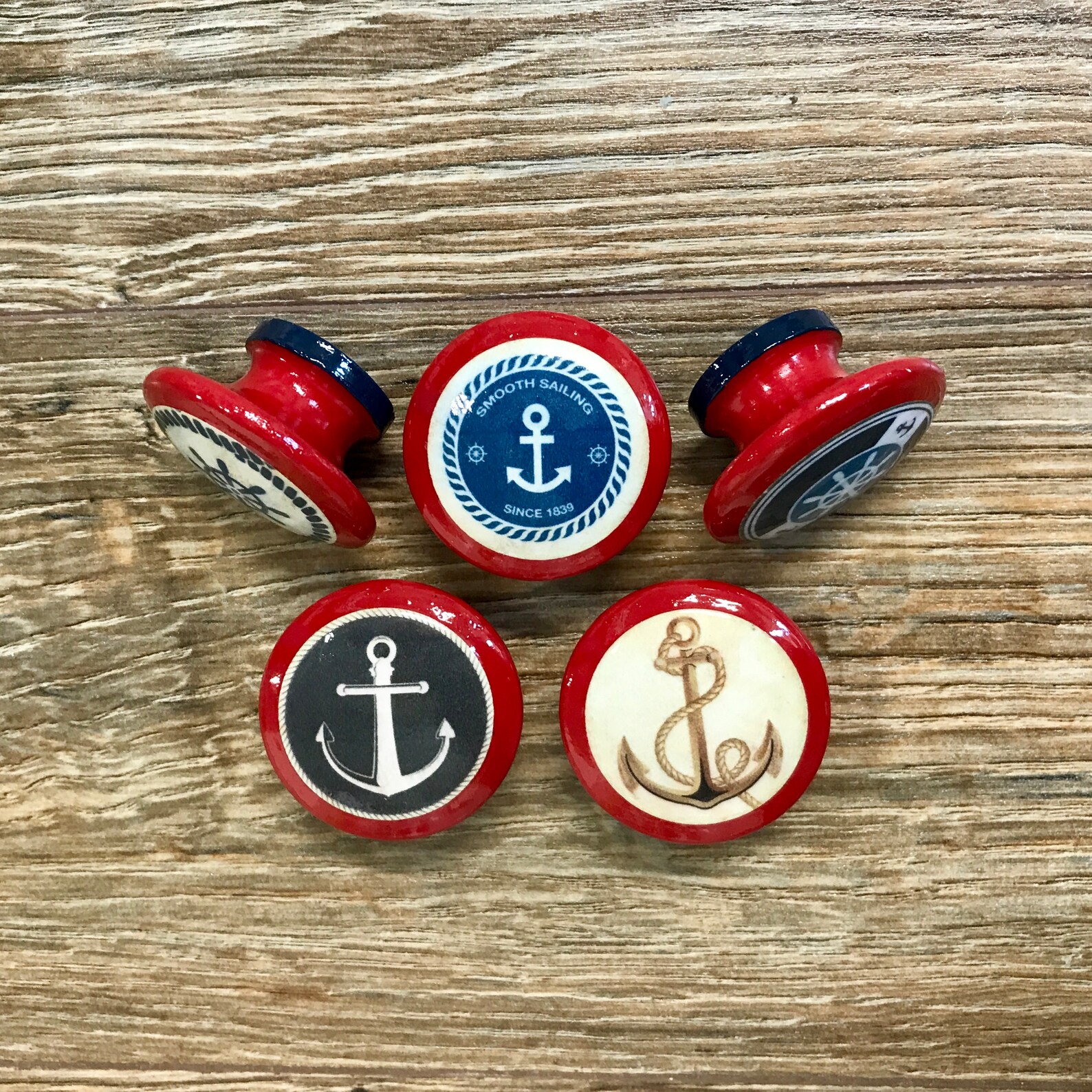SET OF SIX Nautical Knobs 1.5 Knobsdrawer Etsy