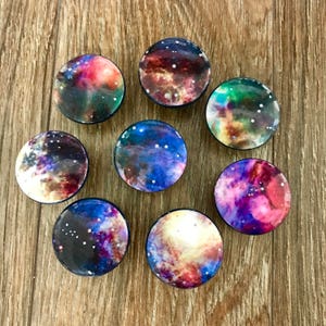 SET OF SIX, 1.5&quot;,Galaxy,stars,planets,solar systems,cabinet knobs,drawer pulls,gender neutral knobs,kids bedroom,kids bathroom knobs,space