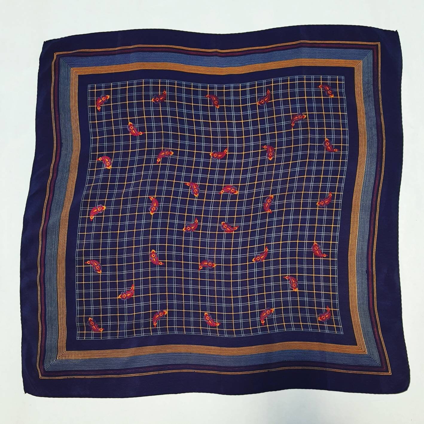 Blue vintage handkerchief