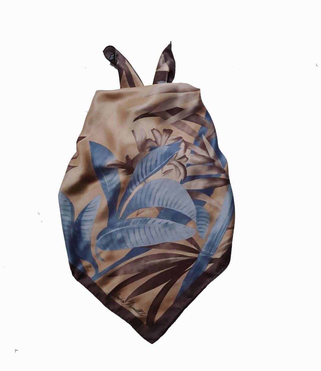 Foulard En Soie Vintage ANDREA ZANELLATO - Rouge, 85x90 Cm, Occasion