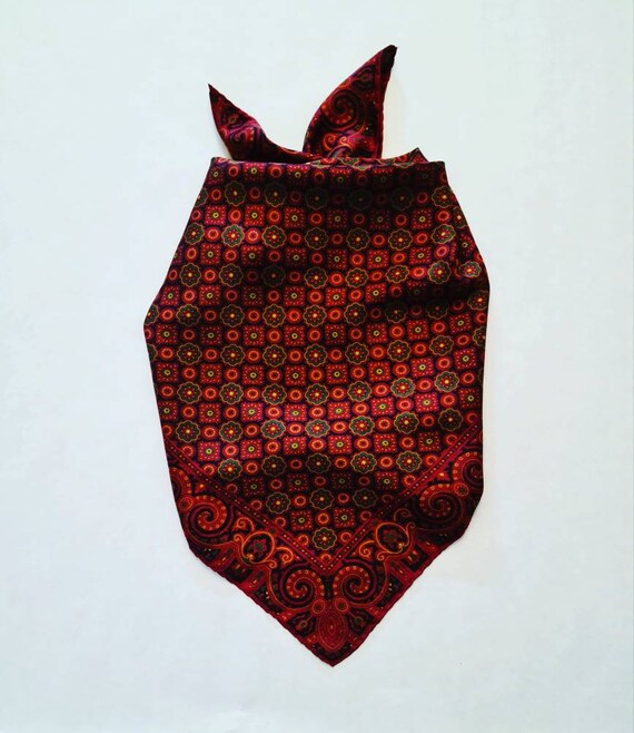 Red vintage silk scarf  - image 1