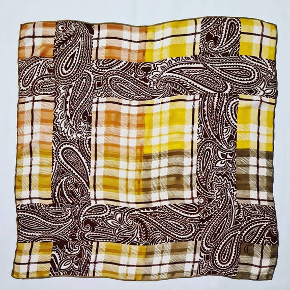 Foulard / Scarf vintage in pura seta, Christian Fischbacher