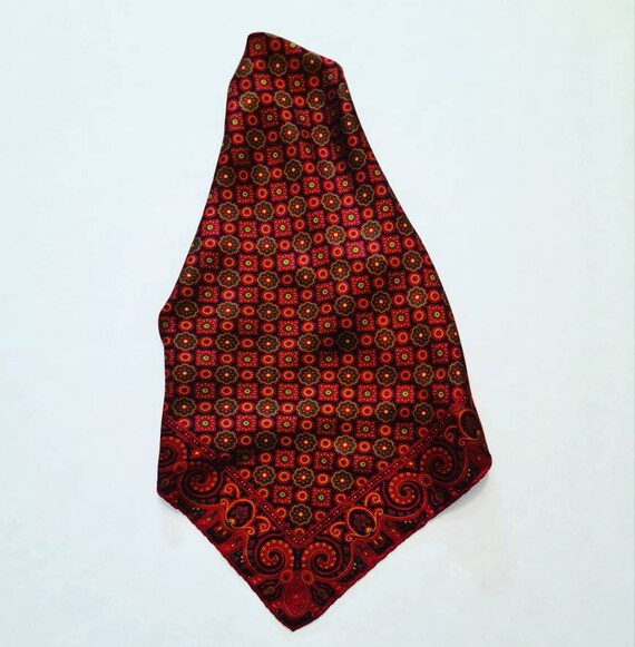 Red vintage silk scarf  - image 2