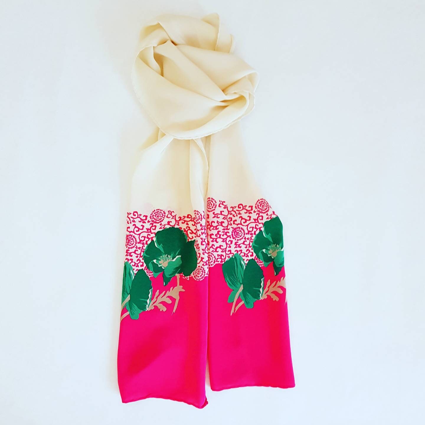 Vintage silk original stole ② Elegant Vintage Pure Silk Stole - Etsy