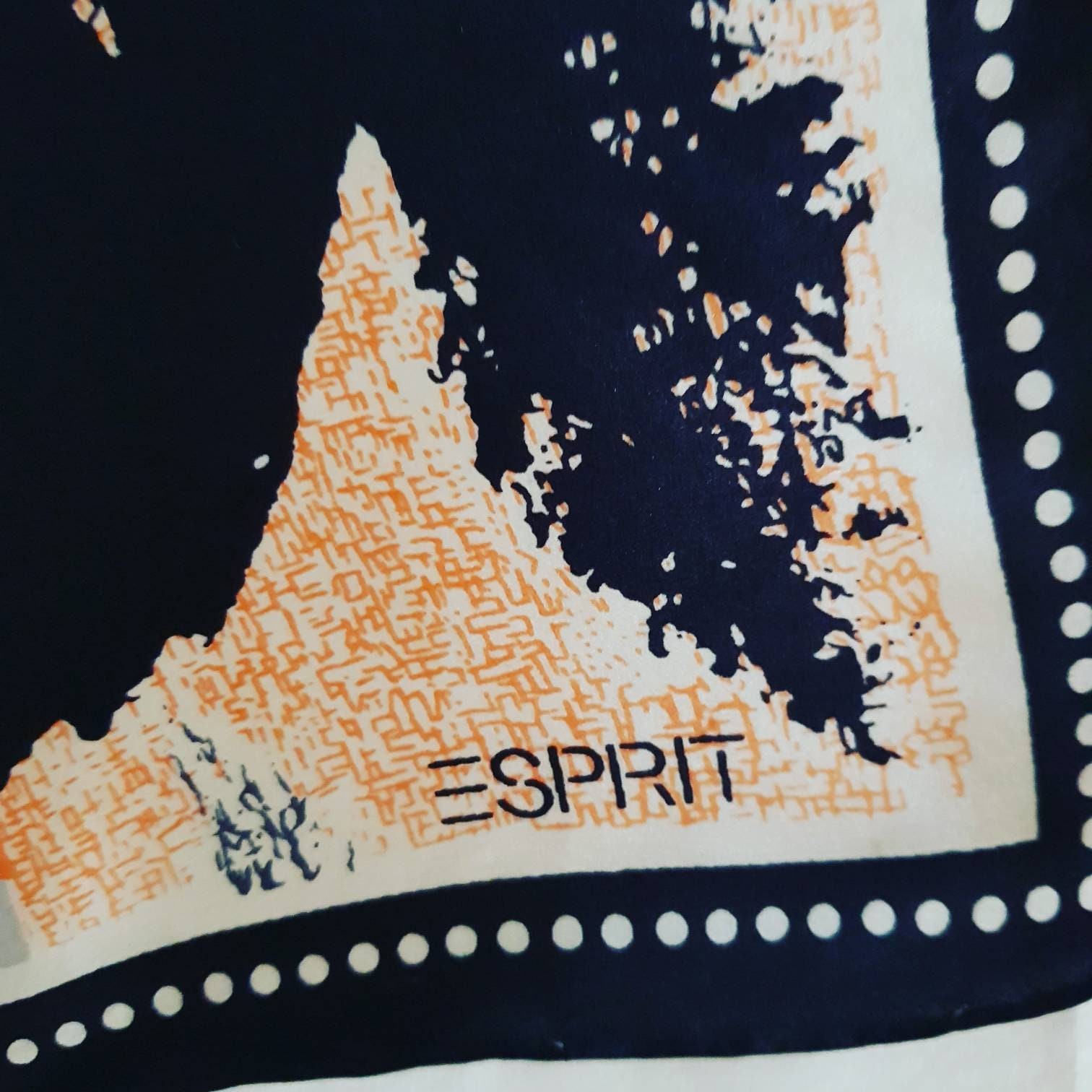 Foulard Vintage ESPRIT En Soie - Dimensions 82 X 90 Cm, Multicolore, Occasion, Style Bandana/Carré