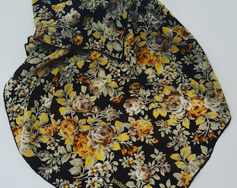 Foulard Vintage En Soie Loredano - Multicolore, Motif Floral, Fait Main En Italie