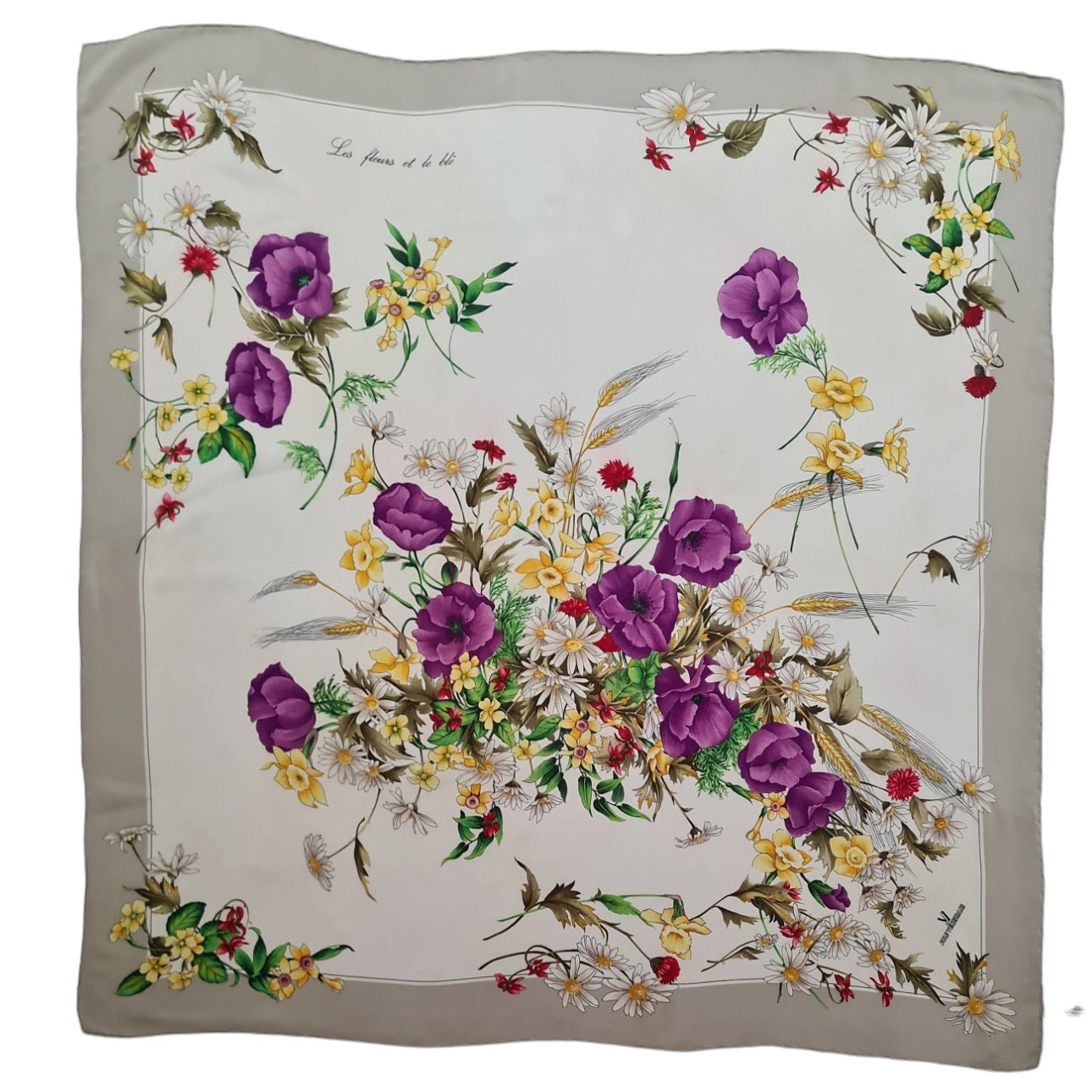 Foulard 100% Pure en Soie Vintage Femmes JOLE VENEZIANI (1099) 86cm x