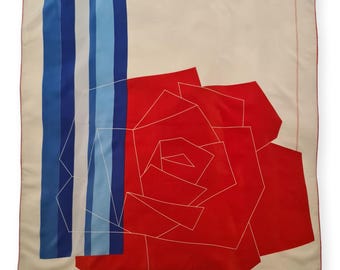 Foulard Vintage En Soie Jole Veneziani - Années 80 - Multicolore - 84x88 Cm - Femme