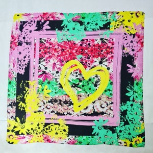 Maxi stole mixed silk cotton "heart"