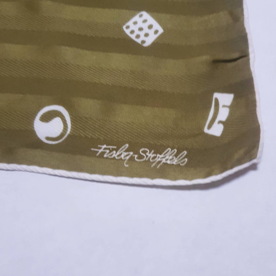 Foulard Vintage Fisba Stoffels En Soie 100% - Multicolore, Motif Géométrique, Occasion Bon état