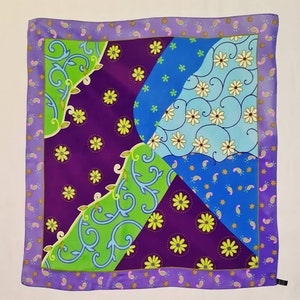 Violet vintage silk scarf