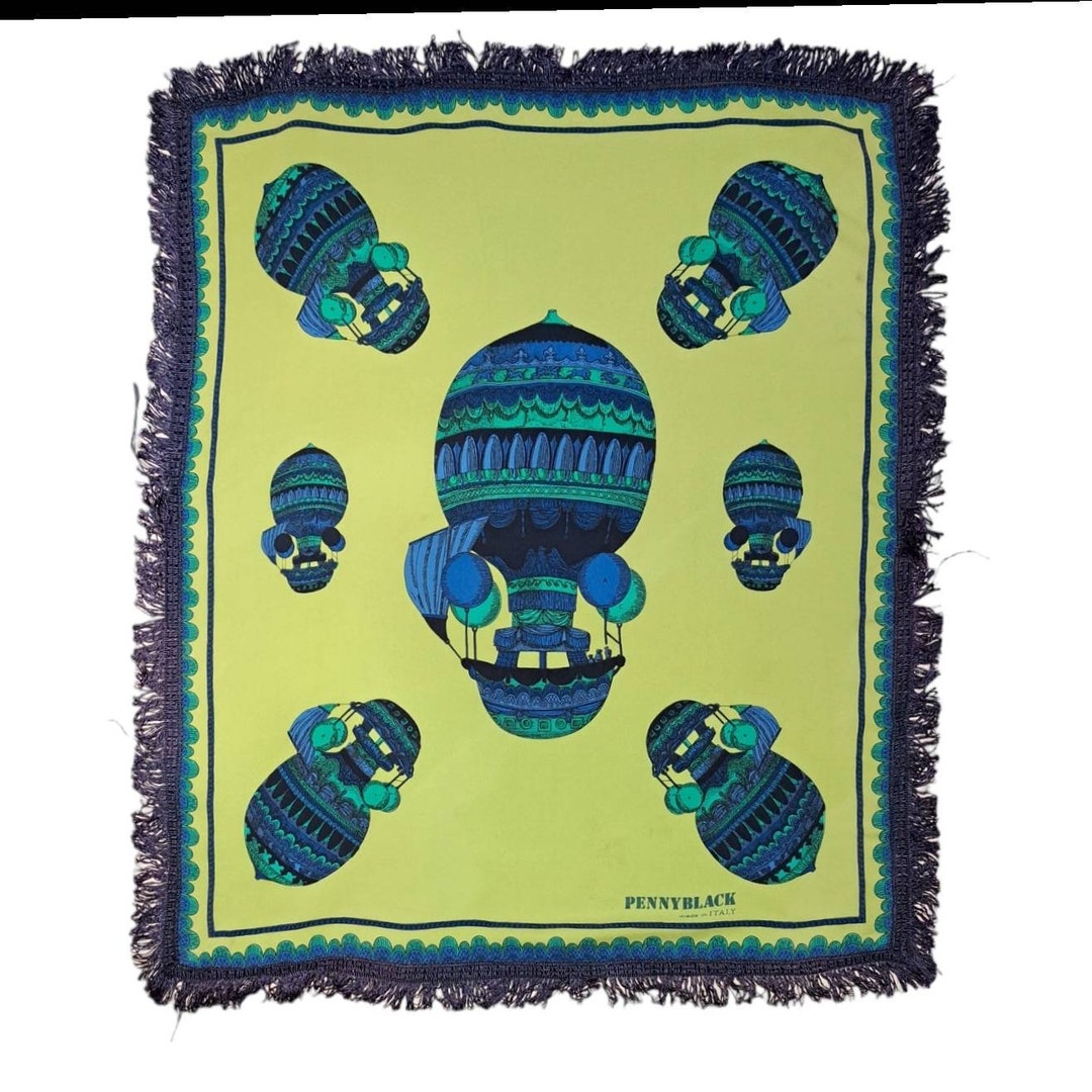 Foulard Vintage Fisba-Stoffels En Soie 100% - Motif Floral, Multicolore, Occasion Bon état, Italie