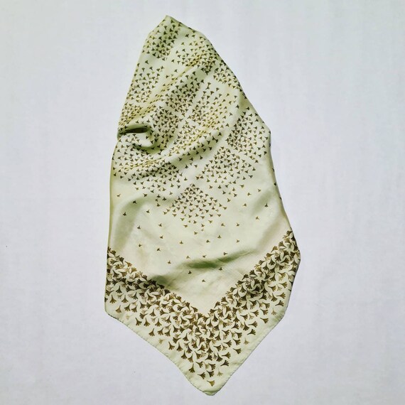 Vintage handkerchief mint green color Gem
