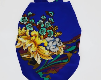 Blue floral vintage scarf