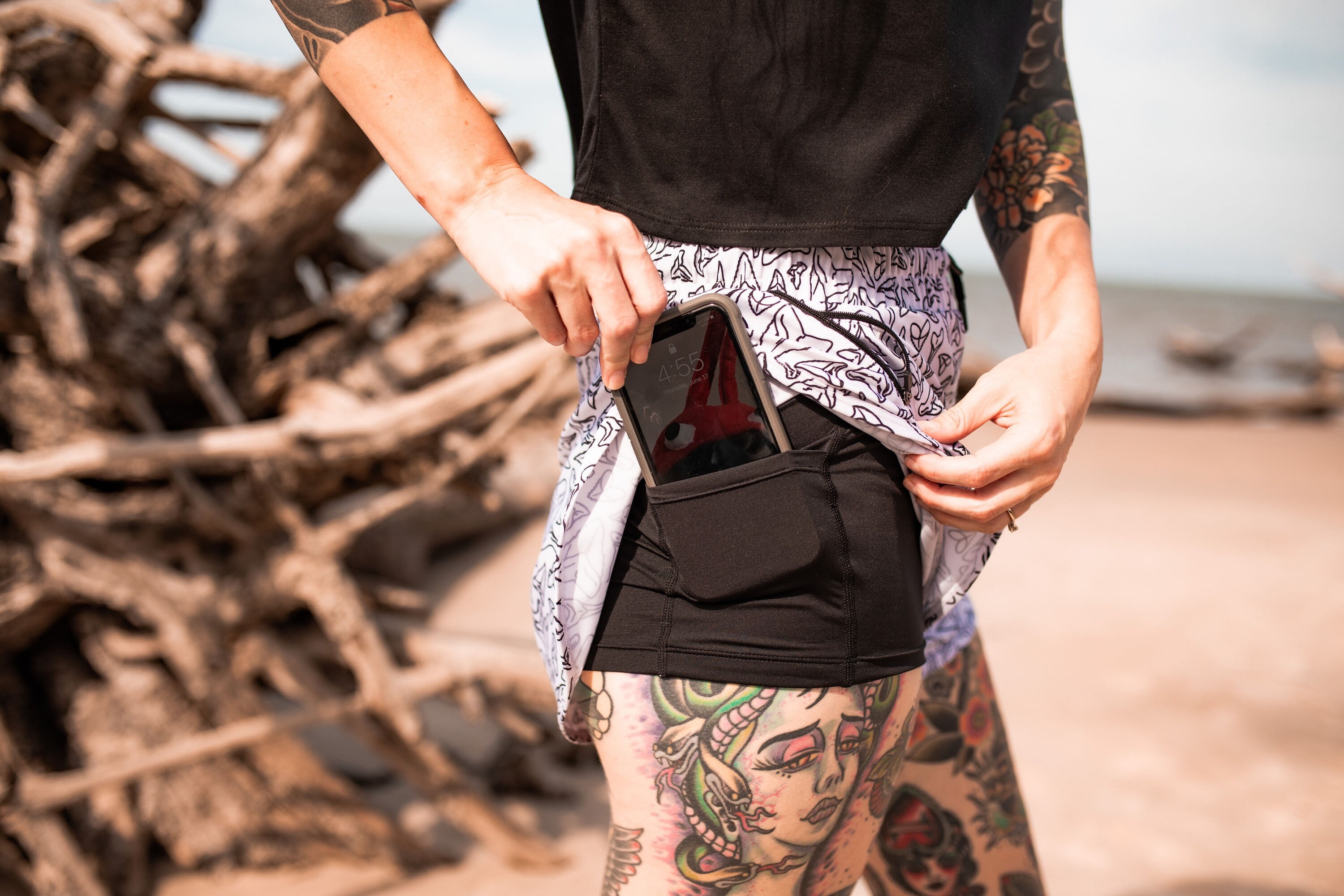 Shark teeth workout shorts pre-order
