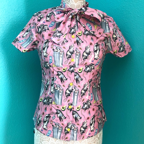 possum bow tie button up