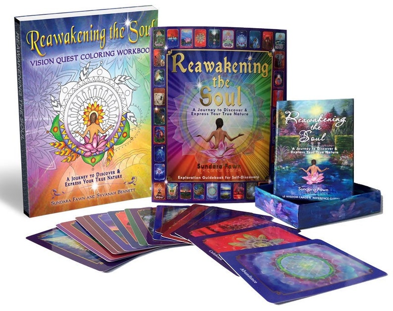 Inspiration Spiritual Gift Spirit Coloring,Self-Improvement Meditation Yoga Coloring Book Oracle Card Deck Spiritual Art Guidebook