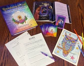 Oracle Card Deck, Coloring Book, Guidebook - Spiritual Art, Inspiration, Yoga, Spirit, Meditation, Spiritual Gift, Coloring,Self-Improvement