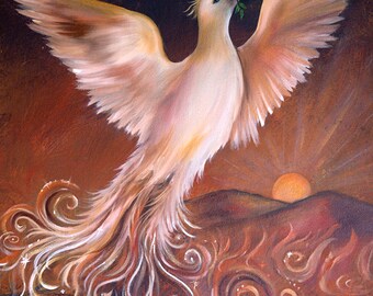 Phoenix Rising Art Print, Wall Art, Home Decor, Sunrise, Yoga, Spiritual Art, Meditation