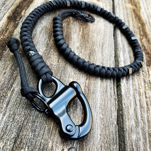 Cordón estilo cadena para billetera EDC negra