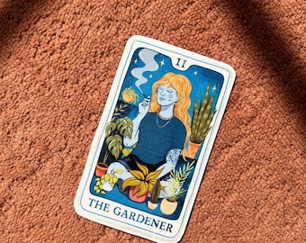 Pegatina / Carta del Tarot El Jardinero / Pegatina resistente al agua