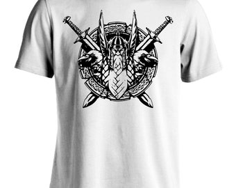 Odin Warrior Viking T-Shirt Sword and Shield Athletic Graphic Tee