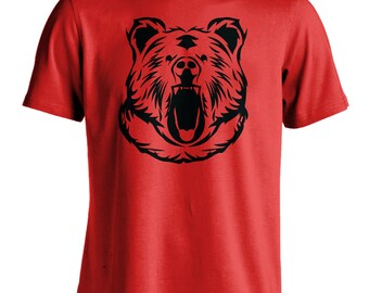 Men's Grizzly Bear Athletic Sports T-Shirt Gym Workout Fitness Tee