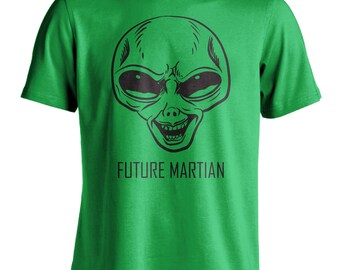 Men's Future Martian T-Shirt Funny Mars Space Alien Rocket Tee Shirt