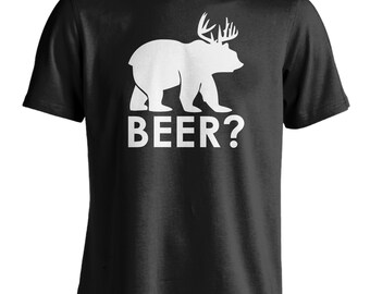 Funny Beer Deer Graphic Tee - College Drinking Humor
