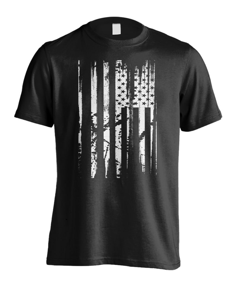 Men's Distressed American Flag T-shirt Athletic USA Graphic Tee - Etsy