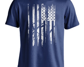Men's Distressed American Flag T-Shirt Athletic USA Graphic Tee