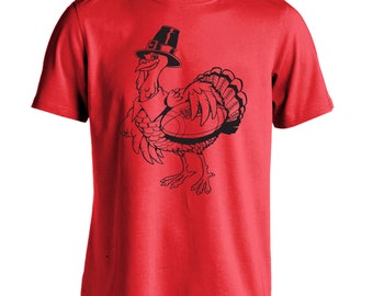 Funny Turkey Day T-Shirt Athletic Football Sports Tee Thanksgiving Super Bowl Party Shirt