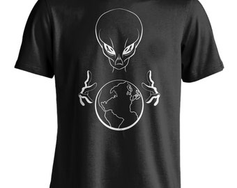 Ancient Alien T-Shirt UFO Mystery Earth Space Conspiracy Fan Tee Shirt