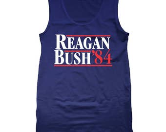 Men's Tank Top REAGAN BUSH '84 Retro Political Shirt USA Throw Back Clothing