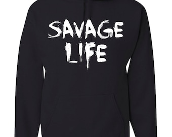 Savage Life Hoodie: Men's Athletic Cotton Blend Pullover
