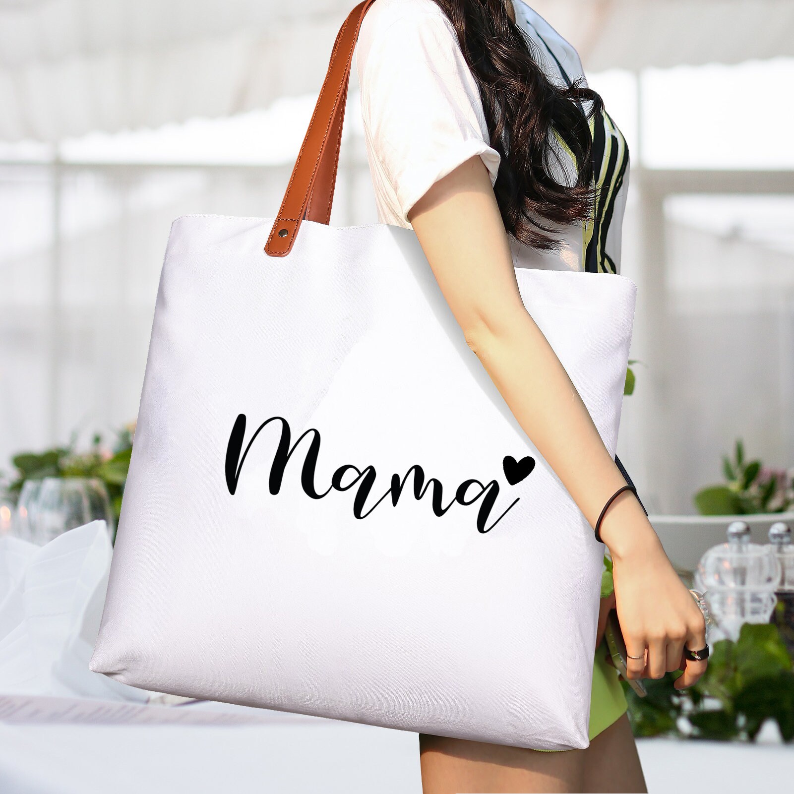 Lamyba Personalized Initial Canvas Tote Bag