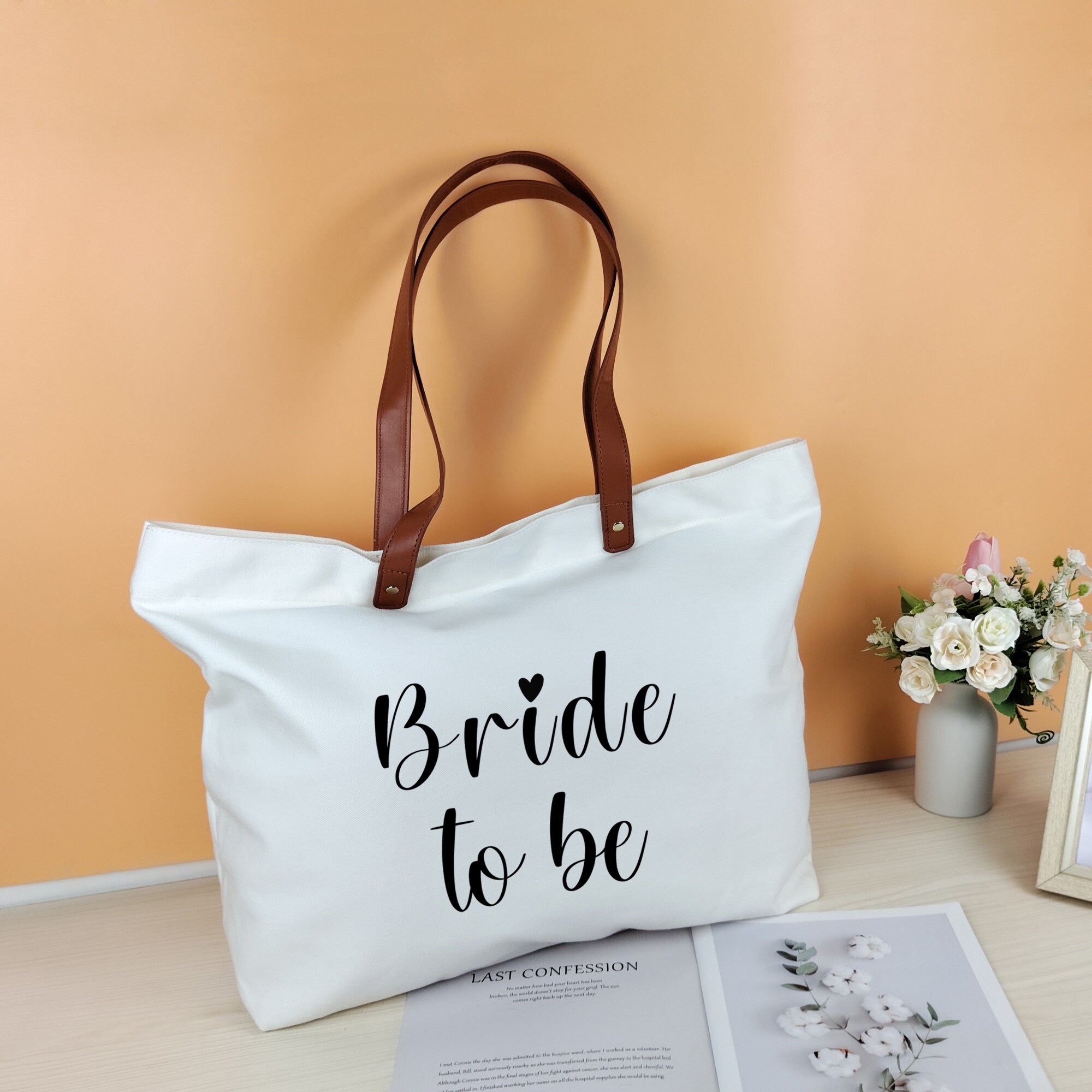 Mrs. Tote Bag con cremallera, Bride Tote Bag con cremallera, Bride to Be Tote  Bag, Regalo para novia -  España