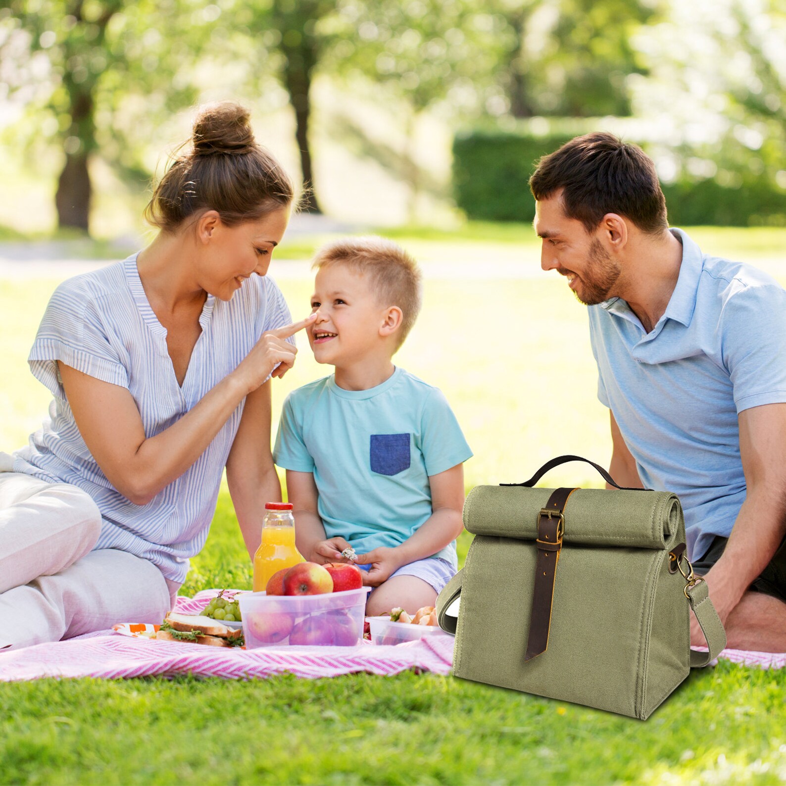 Lunch Bag With Shoulder Strap Insulated Lunch Bag Canvas Etsy