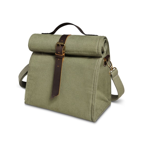Lunch Bag With Shoulder Strap Insulated Lunch Bag Canvas - Etsy