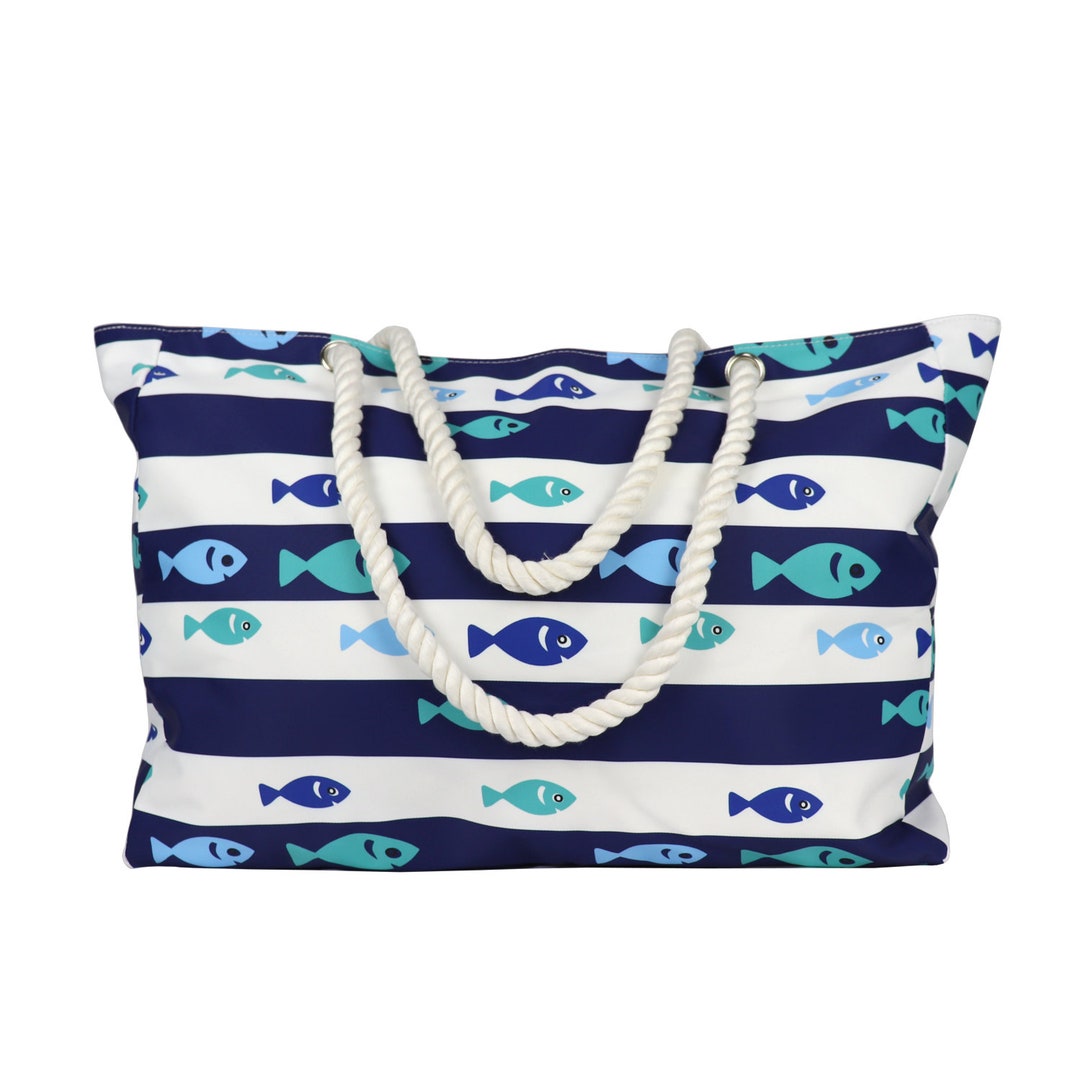 XL Beach Bags for Women Waterproof Sandproof With Top Zipper and Inner