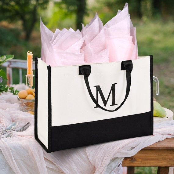  Regalos personalizados para mujeres, regalos de cumpleaños  iniciales florales para mujeres, bolsa de lona de monogramo con bolsa de  maquillaje, regalos de agradecimiento para profesores, regalos de : Hogar y  Cocina