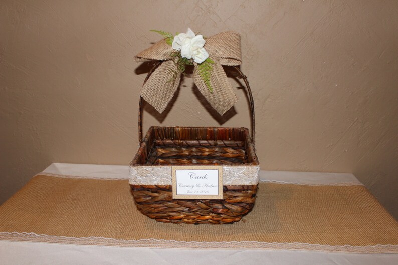 Rustic Wedding Card Basket / Rustic Wedding Favor Basket / Etsy