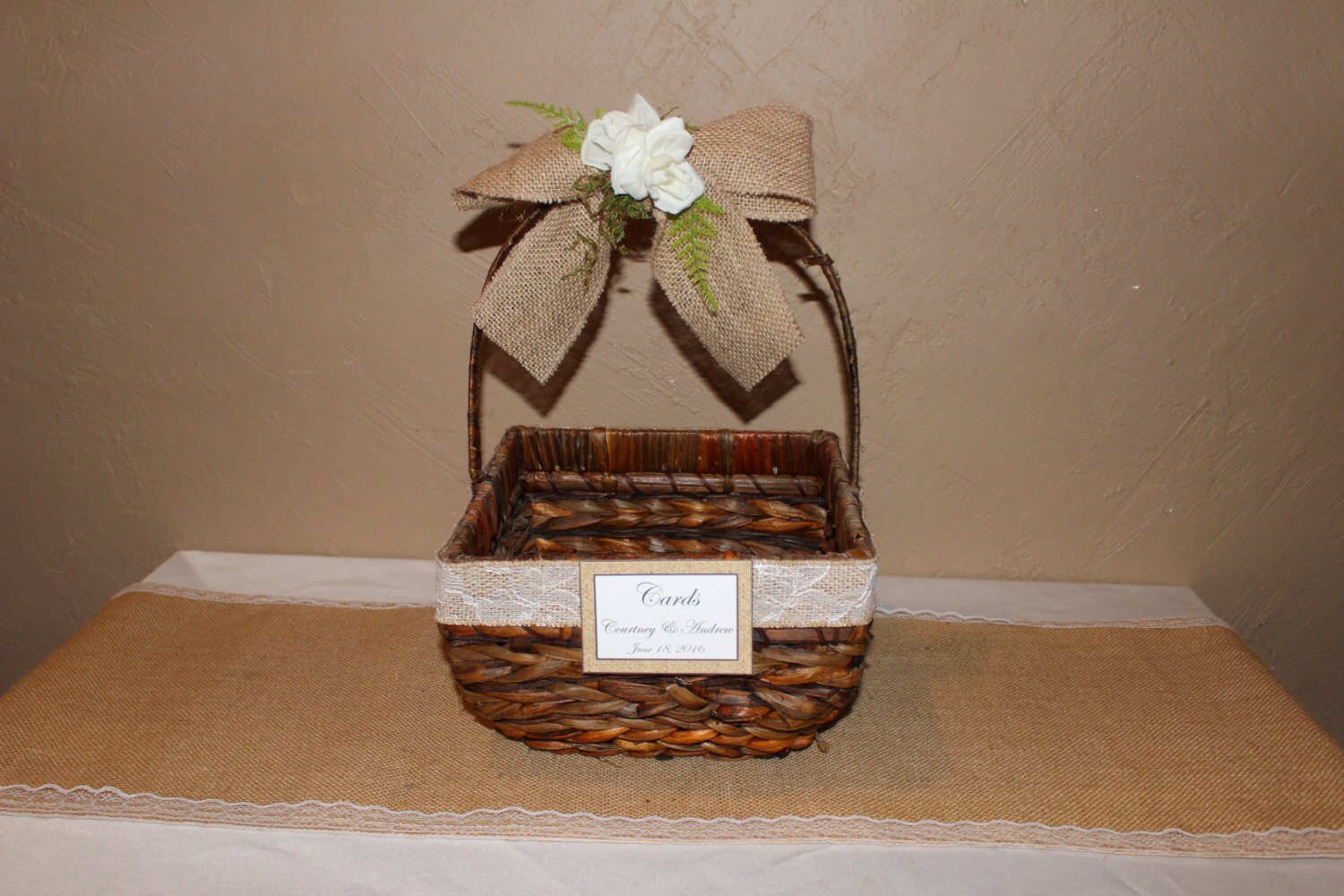 Rustic Wedding Card Basket / Rustic Wedding Favor Basket / Etsy