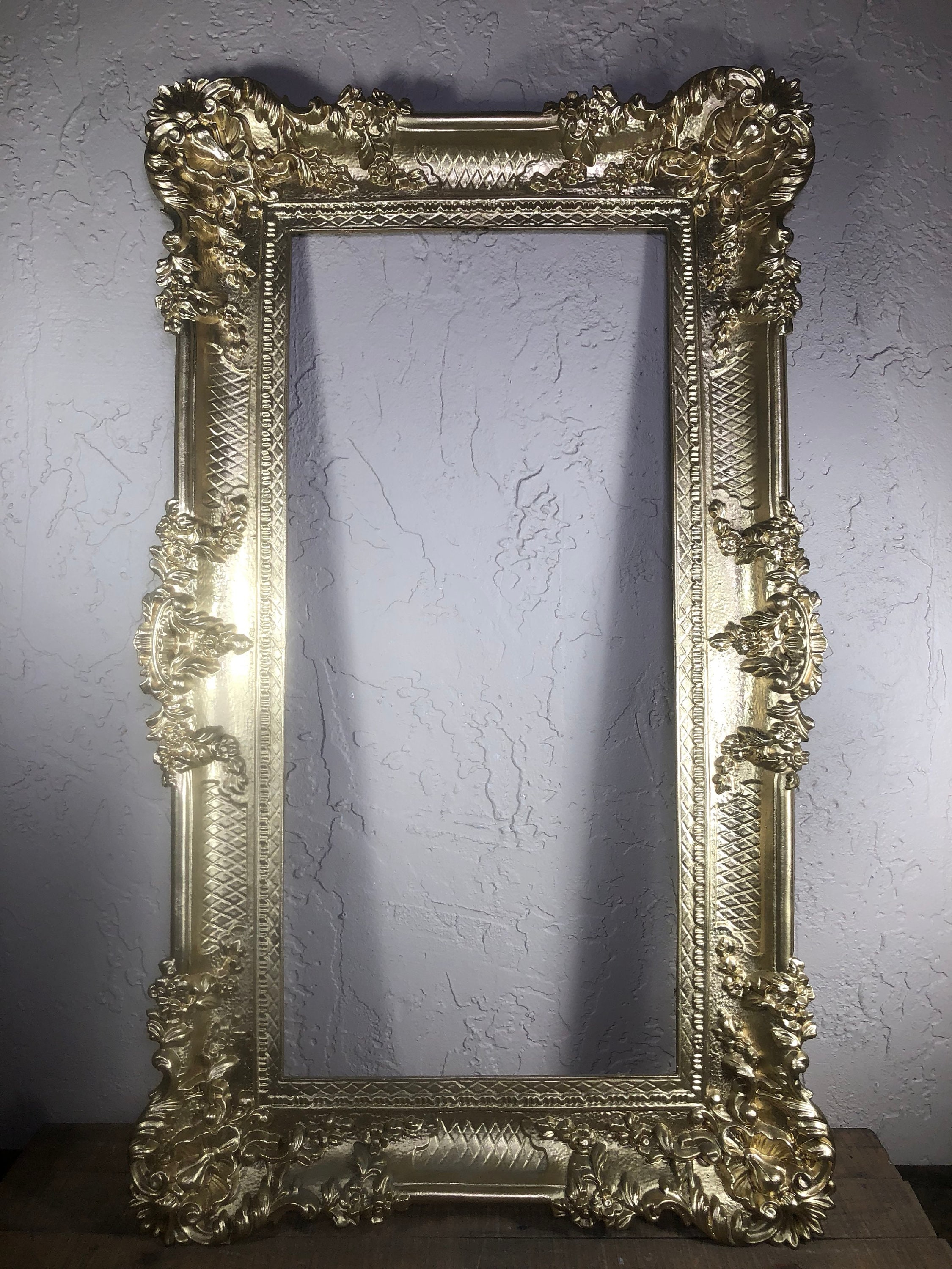 Vintage Ornate Large Gold Frame 21 x 36 Etsy