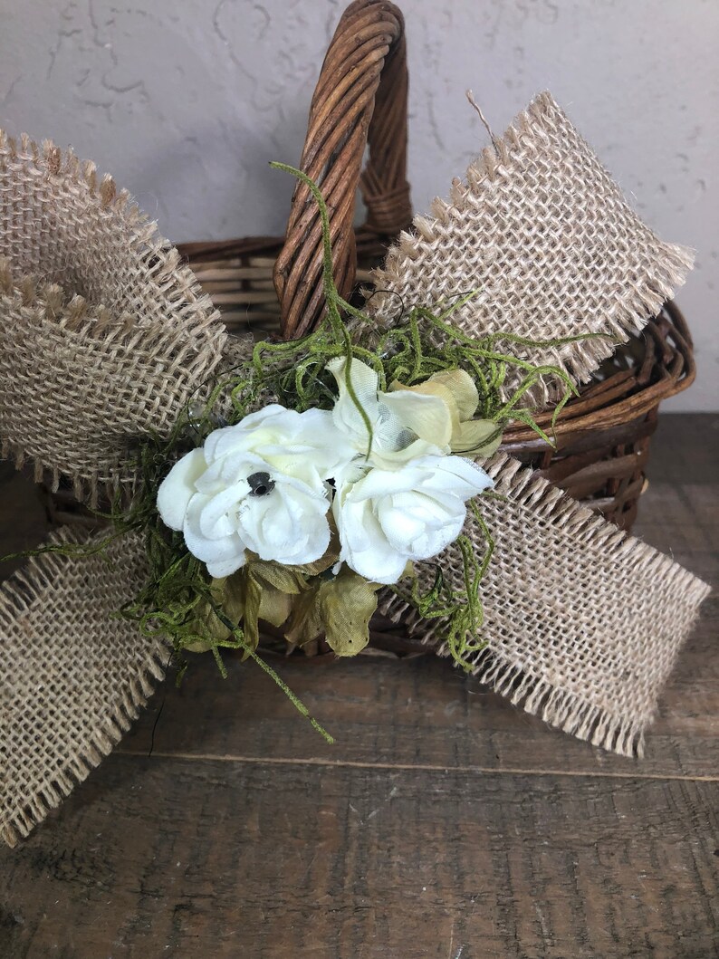 Rustic Wedding Flower Girl Basket Twig Flower Girl Basket Flower Girl Basket
