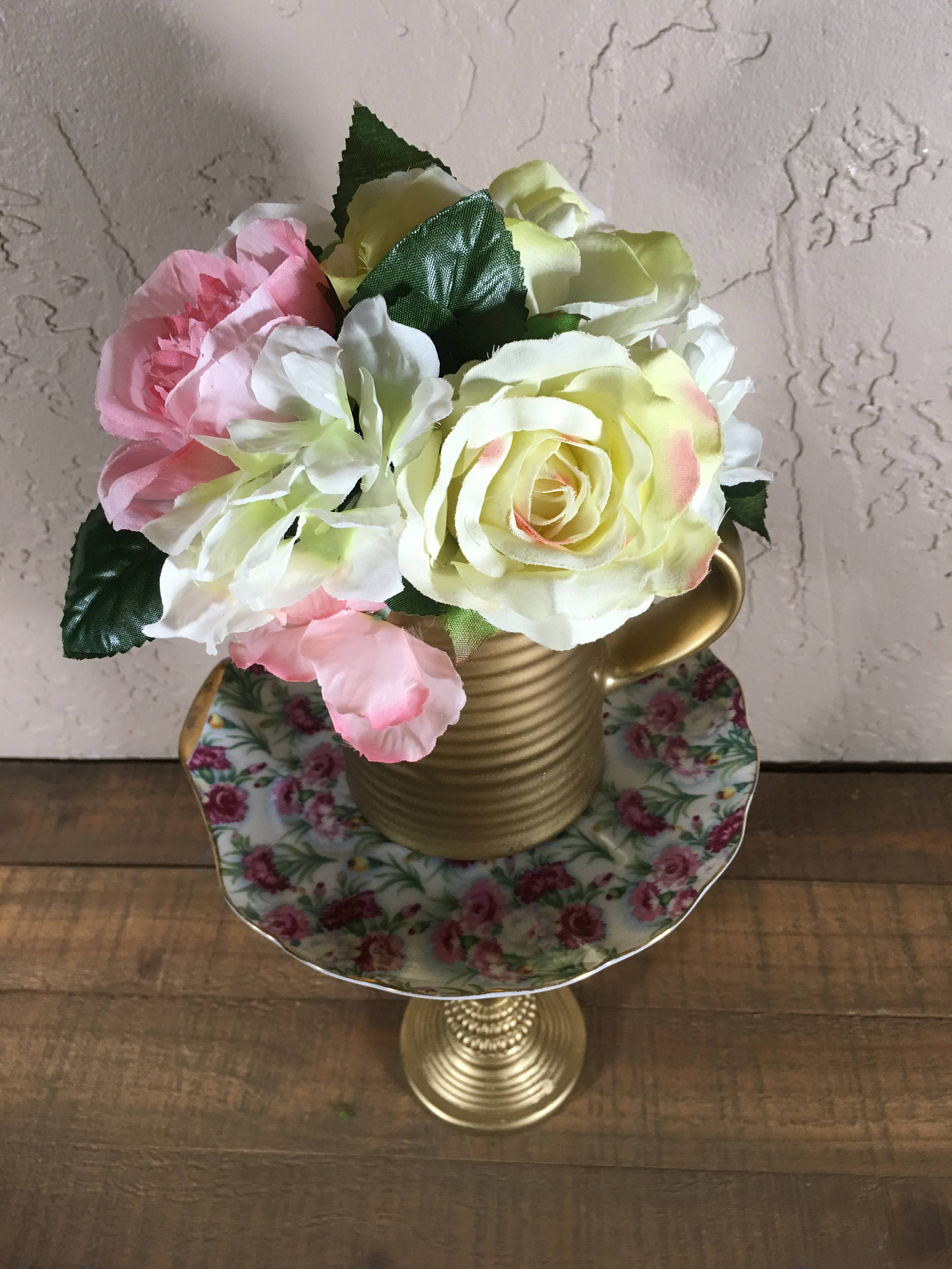Tea Party Centerpiece / Vintage Gold Tea Party / Garden Tea Etsy