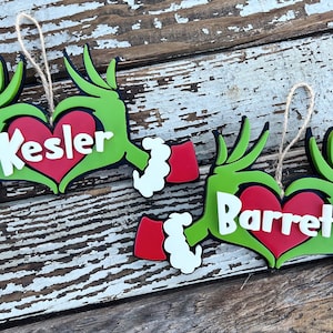 Décorations de Noël Grinch // Décoration en bois // Décoration de Noël