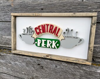 3D Central Perk Sign // Wood Sign Decor // Farmhouse Sign // Farmhouse Home Decor